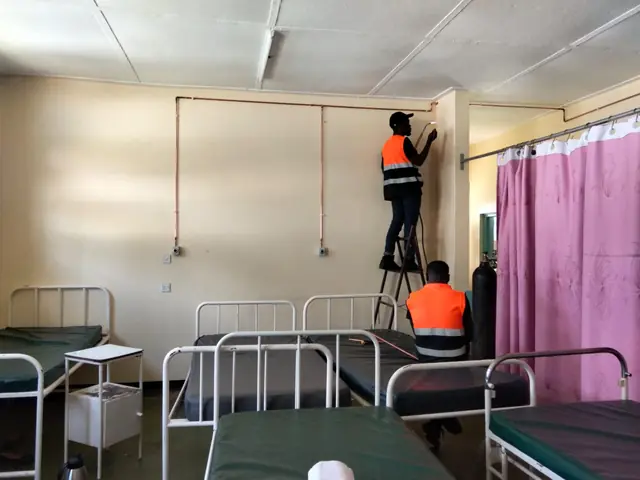 Installing oxygen drops in a ward