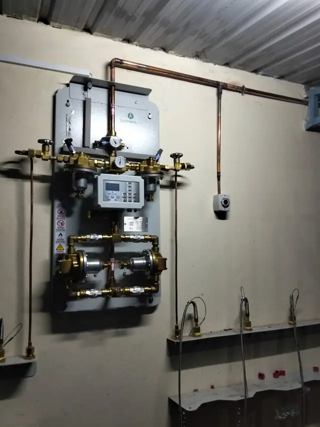 Automatic changeover manifold with cylinder header