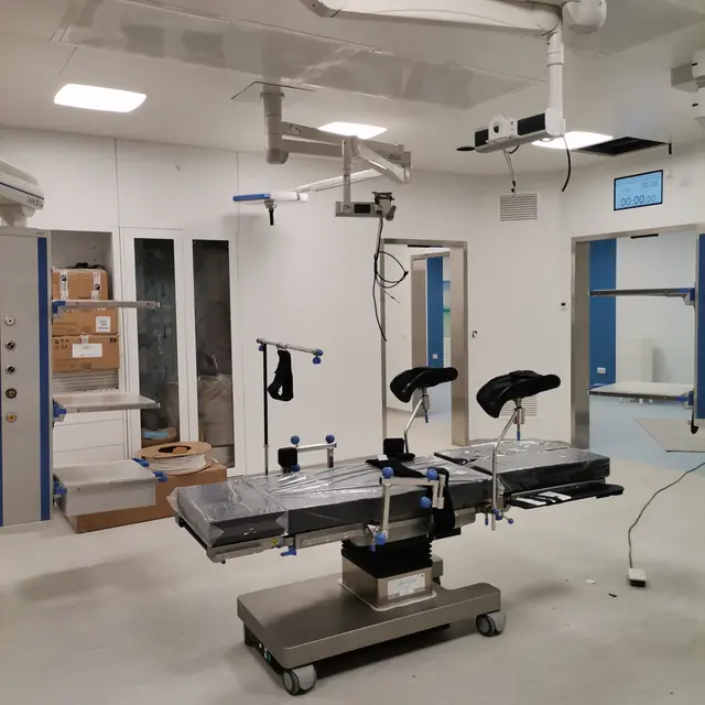 Theatre ready for handover with operating table