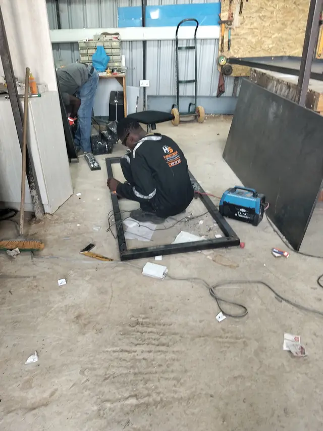 Welding a steel frame