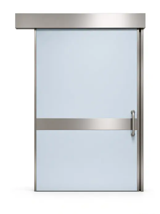 Hygienic sliding hospital door