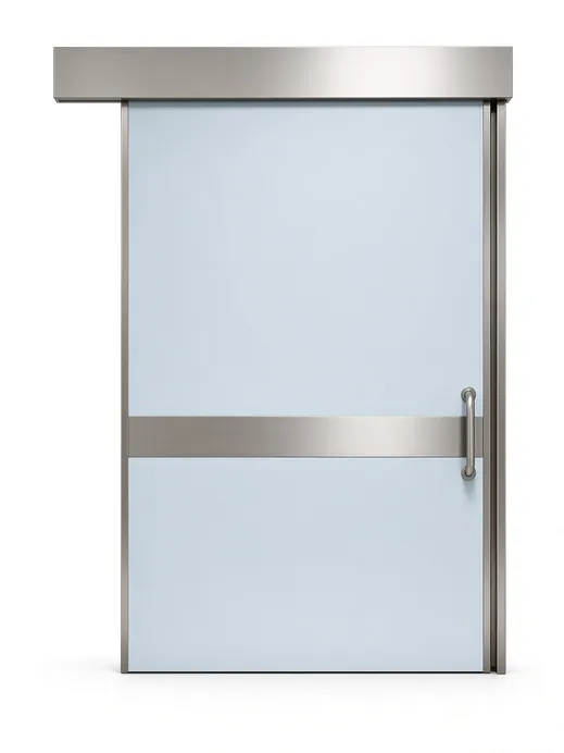Hygienic sliding hospital door