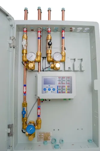 Area valve service unit with gas alarm panel