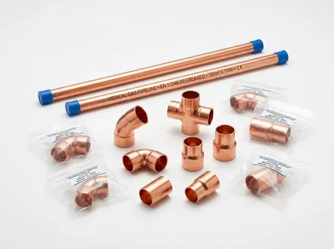 Medical-grade copper pipes and fittings