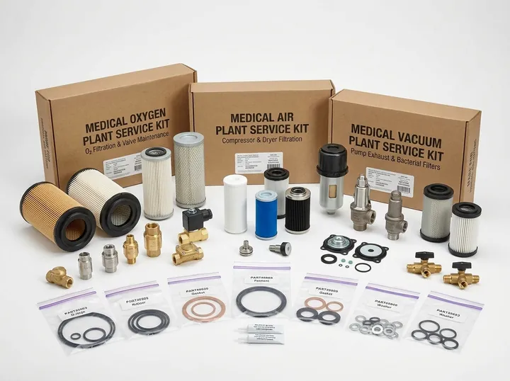 Medical air and vacuum plant service kits