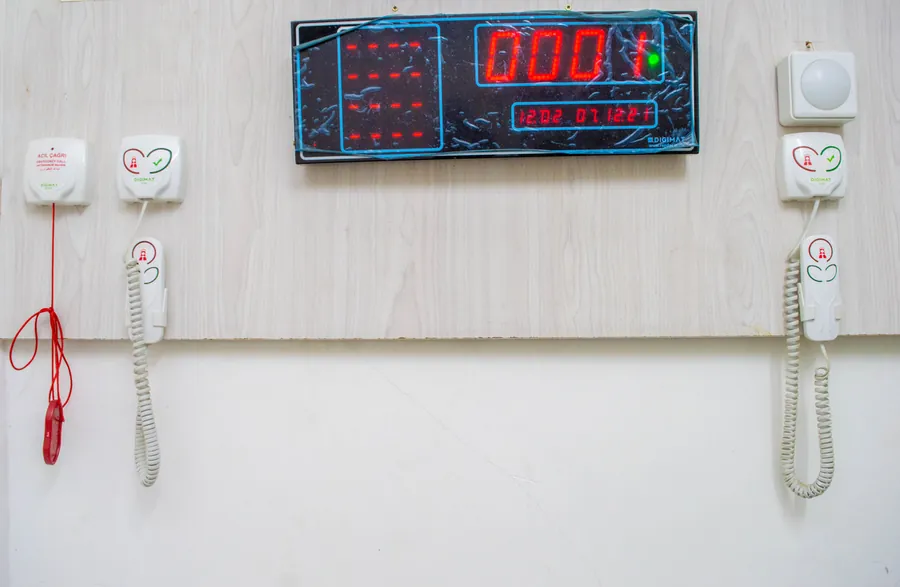 Wireless nurse call display with bedside call points