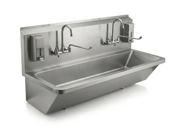 Stainless-steel surgical scrub trough